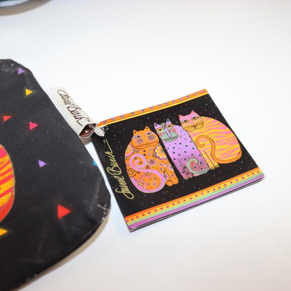 Laurel Burch Colorful Cat Tote Bag w/ Matching Zip Pouch - Picture 3 of 8